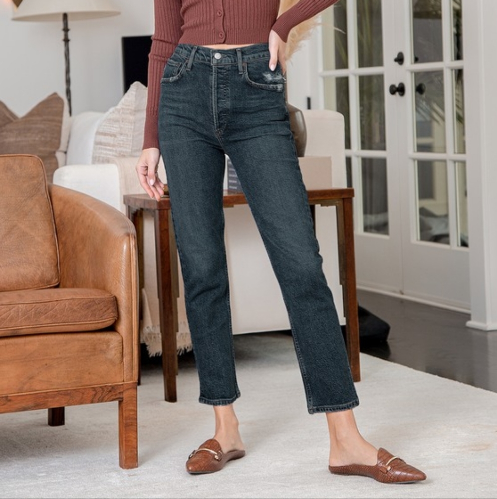 AGOLDE 25 Riley High Rise Straight Crop Jeans - Picture 10 of 10